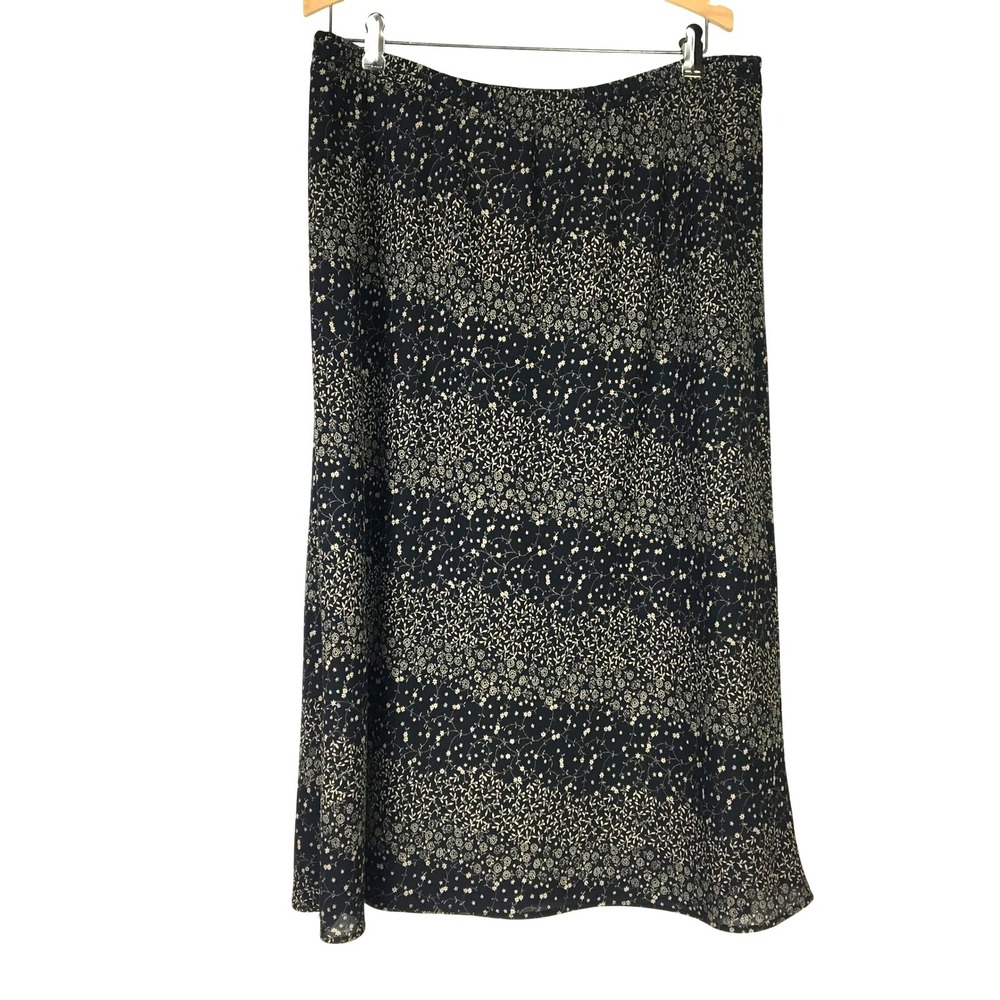 Leslie Fay‎ Dresses Floral Maxi Skirt Black Tan Size 18